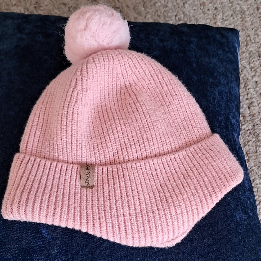 Pink Knit Pom-Pom Beanie for Kids